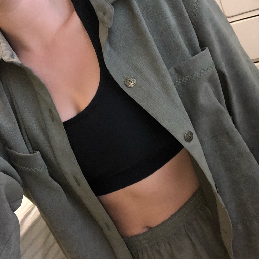 Two piece vintage green set